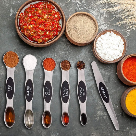 7-Piece: Double Sided Stackable Magnetic Measuring Spoons Set with Leveler DailySale