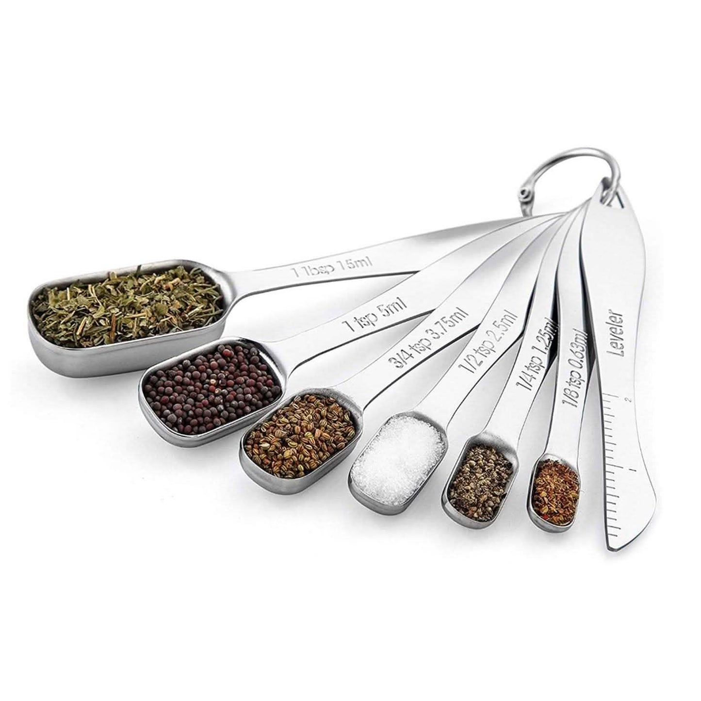 7-Piece: Heavy Duty Stainless Steel Metal Measuring Spoons DailySale