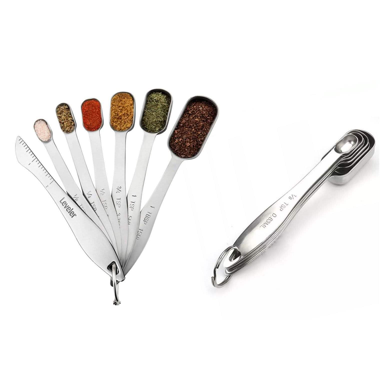7-Piece: Heavy Duty Stainless Steel Metal Measuring Spoons DailySale