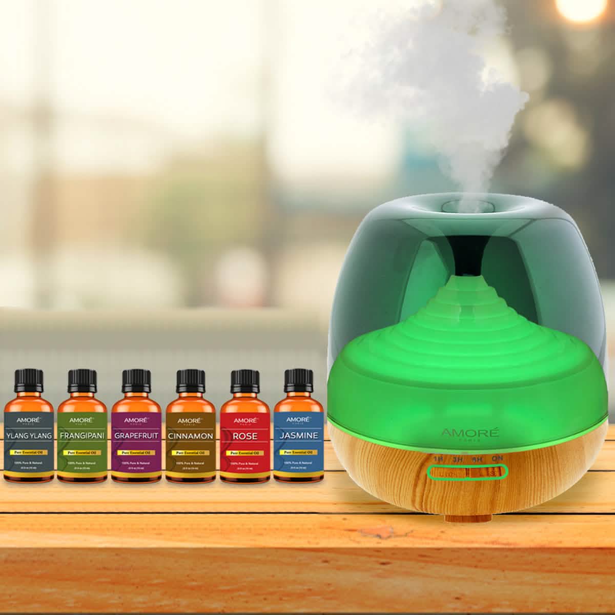 7-Piece: Premium Ultrasonic Aromatherapy Cool Mist Humidifier Diffuser with Essential Oil Gift Set DailySale
