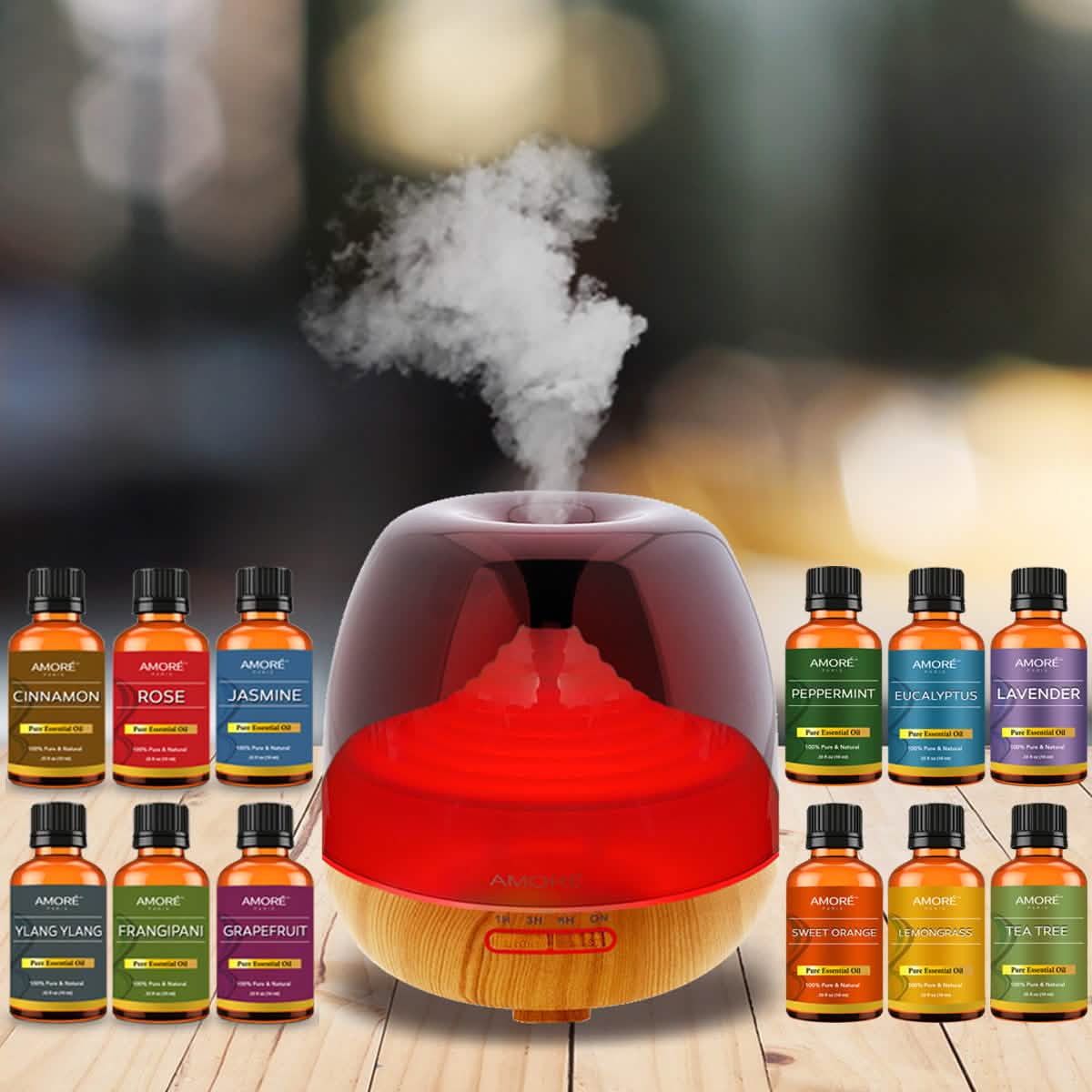 7-Piece: Premium Ultrasonic Aromatherapy Cool Mist Humidifier Diffuser with Essential Oil Gift Set DailySale