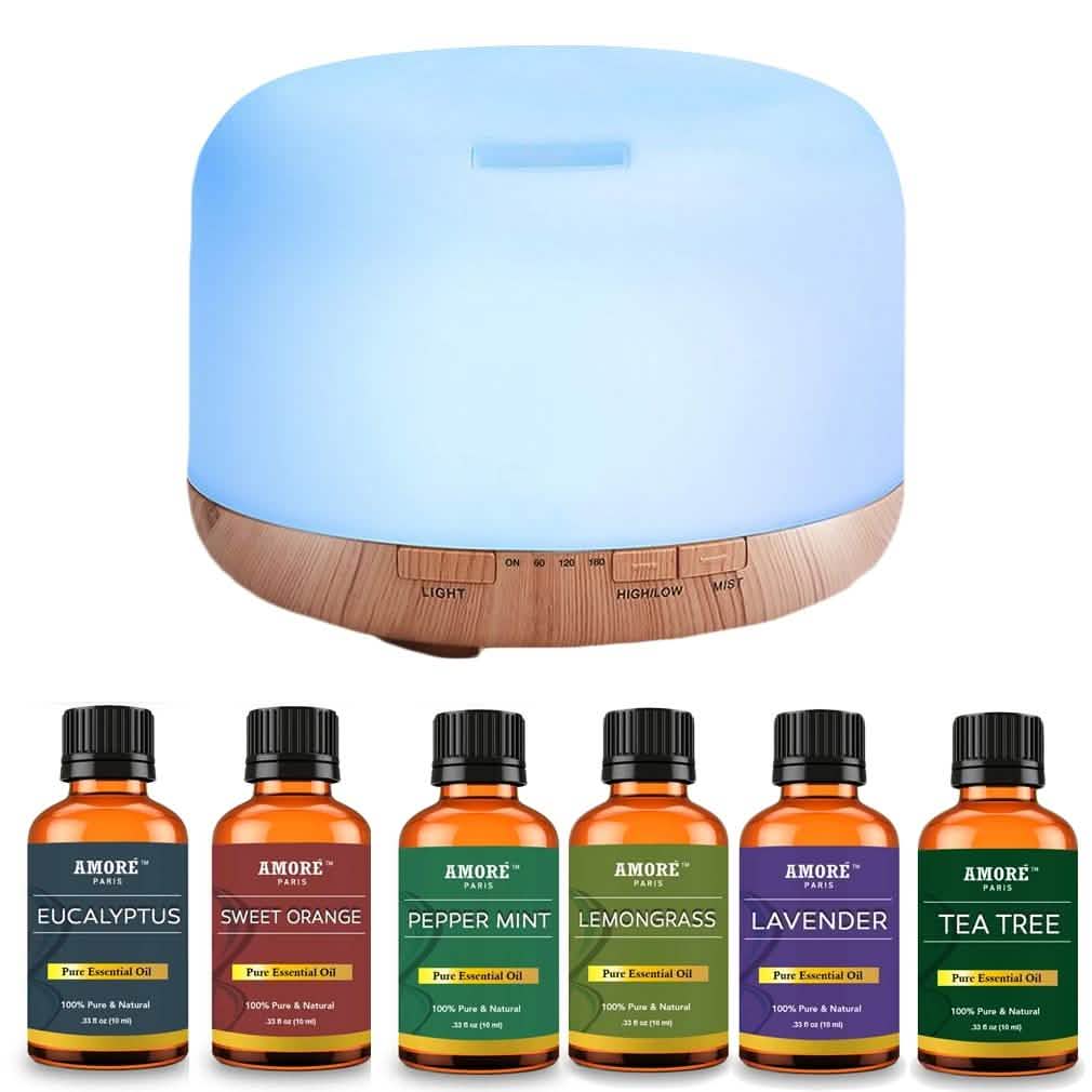 7-Piece Set: 5-in-1 Premium Ultrasonic Aromatherapy Diffuser with Essential Oil DailySale