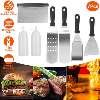 7-Piece Set: Stainless Steel BBQ Grilling Utensil Tools DailySale