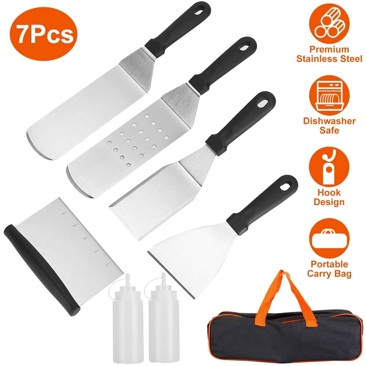 7-Piece Set: Stainless Steel BBQ Grilling Utensil Tools DailySale