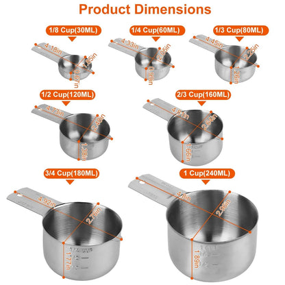 7-Piece: Stainless Steel Measuring Cups DailySale
