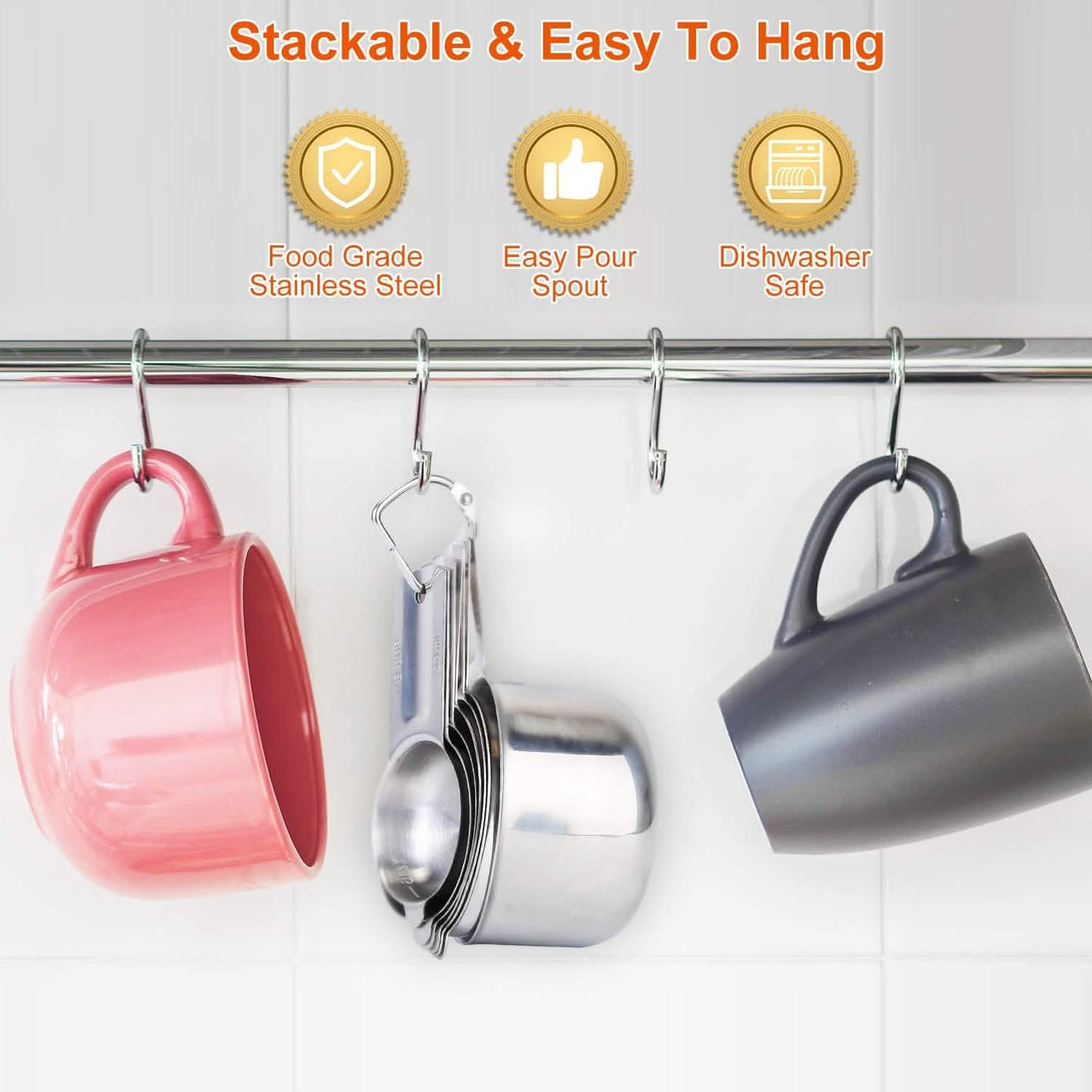 7-Piece: Stainless Steel Measuring Cups DailySale