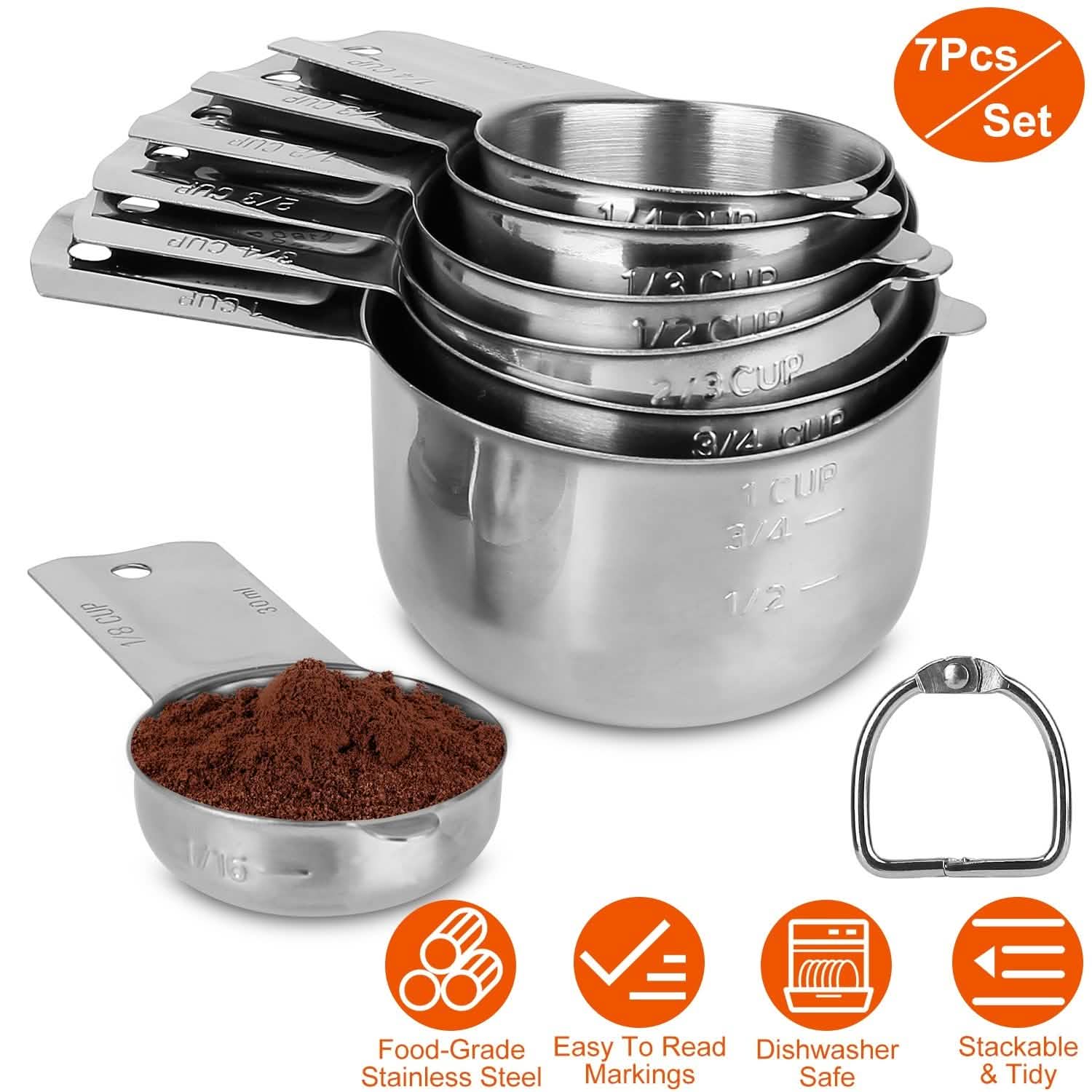 7-Piece: Stainless Steel Measuring Cups DailySale
