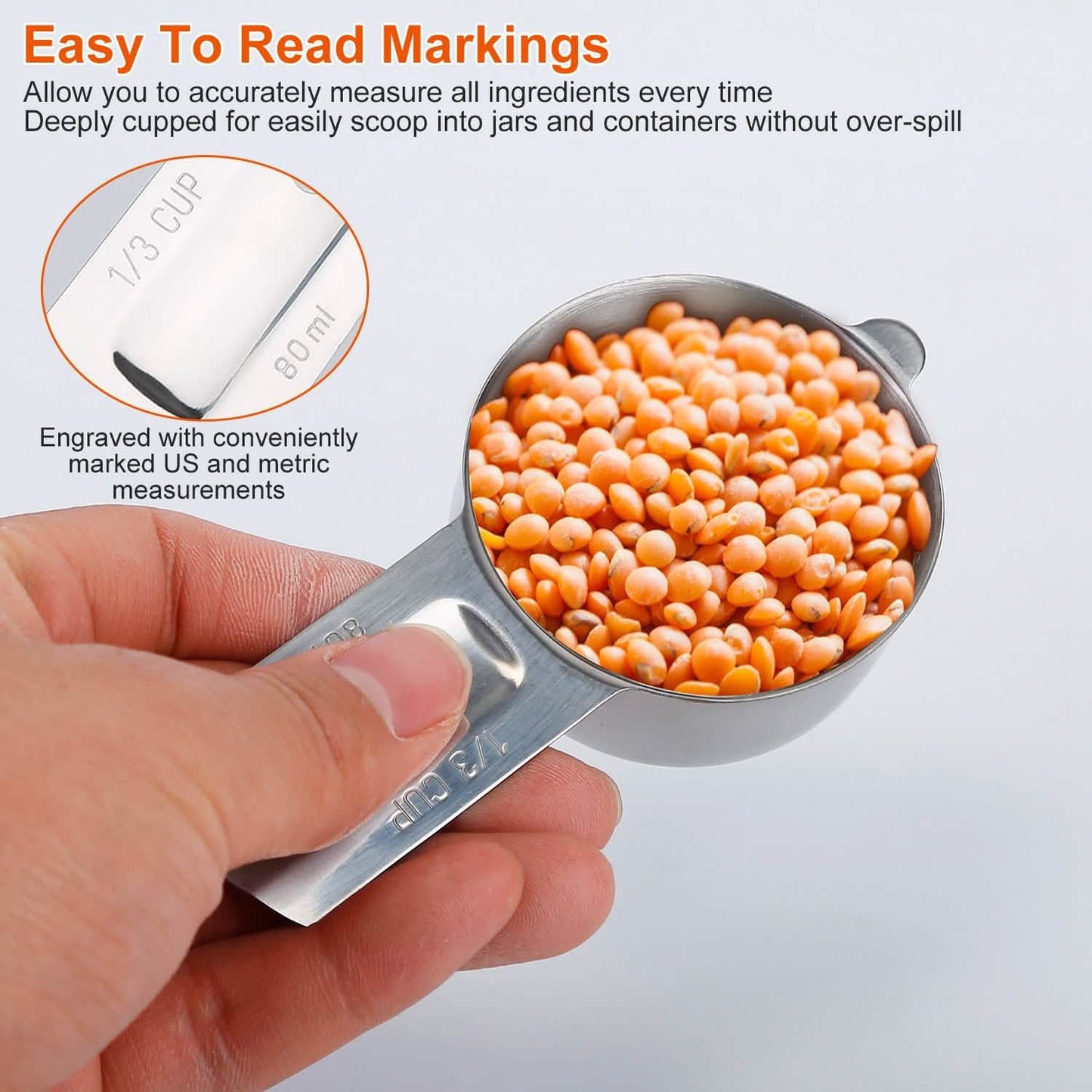 7-Piece: Stainless Steel Measuring Cups DailySale