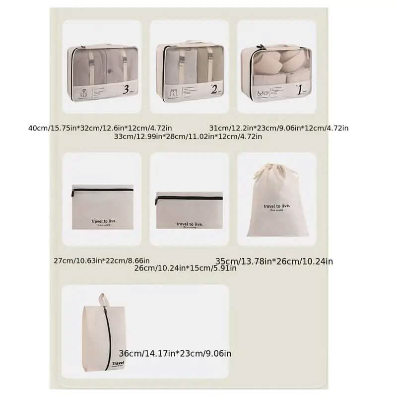 7-Piece: Travel Packaging Cube Bags DailySale