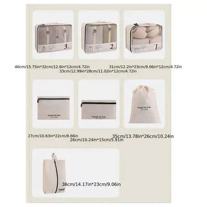 7-Piece: Travel Packaging Cube Bags DailySale