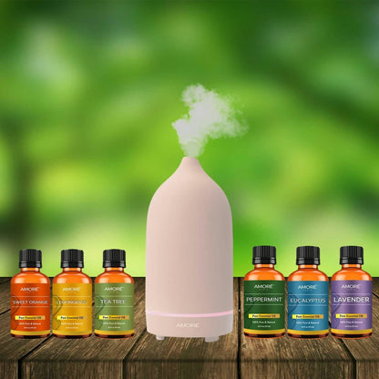 7-Piece: Ultrasonic Aromatherapy Essential Oil Diffuser with Essential Oils DailySale
