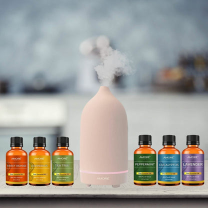 7-Piece: Ultrasonic Aromatherapy Essential Oil Diffuser with Essential Oils DailySale