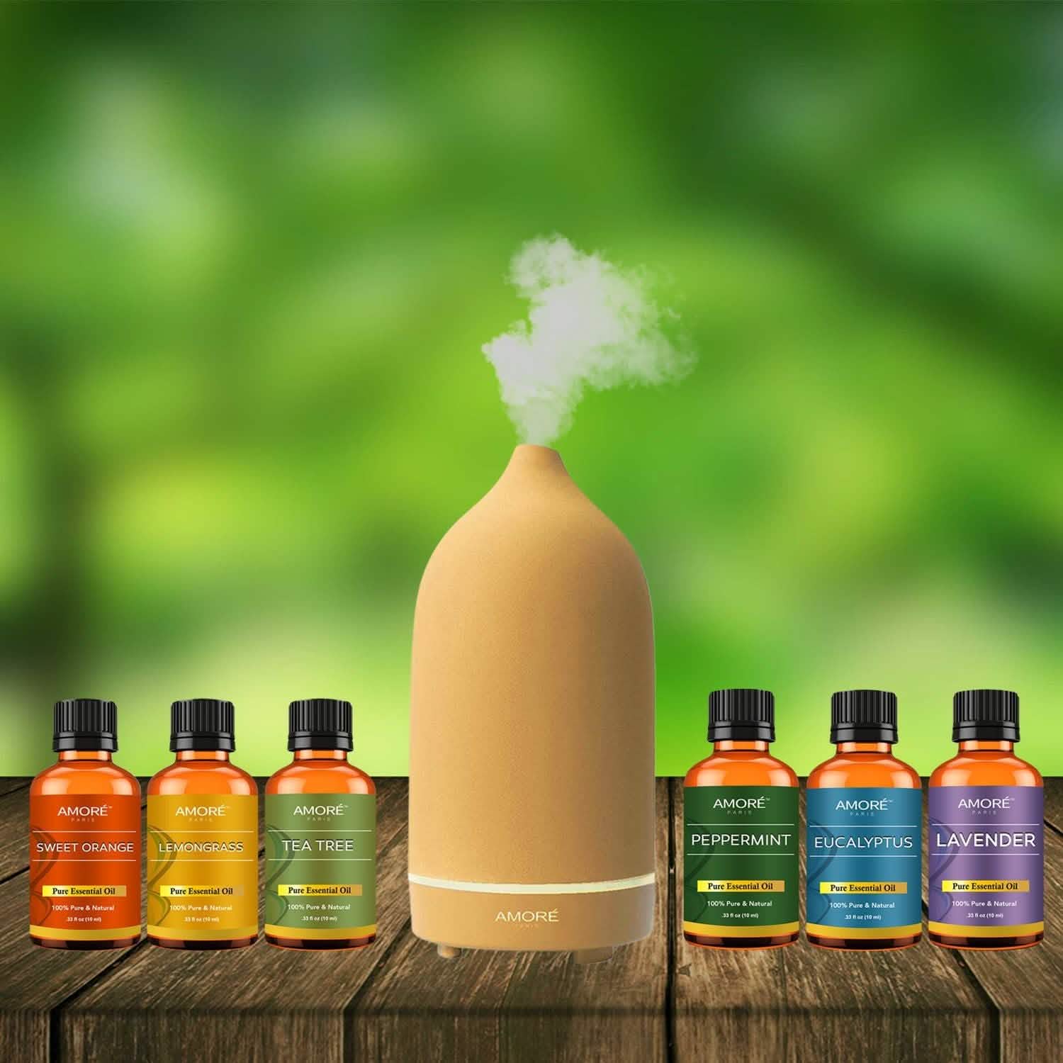 7-Piece: Ultrasonic Aromatherapy Essential Oil Diffuser with Essential Oils DailySale