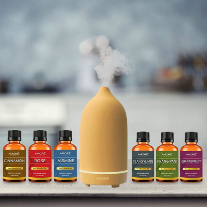 7-Piece: Ultrasonic Aromatherapy Essential Oil Diffuser with Essential Oils DailySale