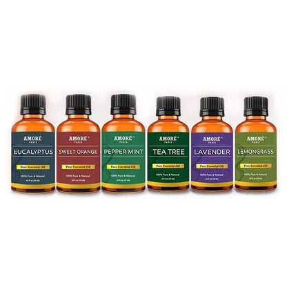 7-Piece: Ultrasonic Cool Mist Wood-Look Aroma Diffuser with Essential Oils DailySale