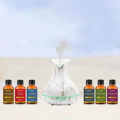 7-Piece: White Marble 300ml Ultrasonic Aroma Diffuser with Essential Oil Gift Set DailySale
