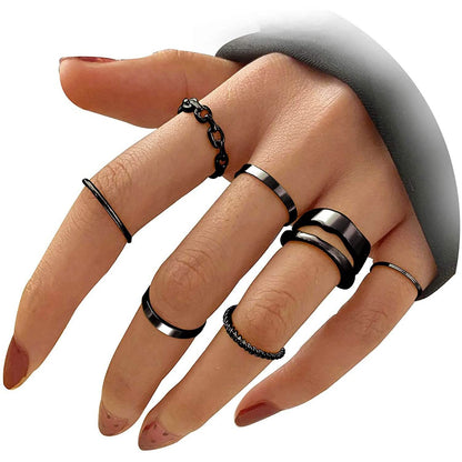 7-Piece: Women's Gold Knuckle Ring Set DailySale