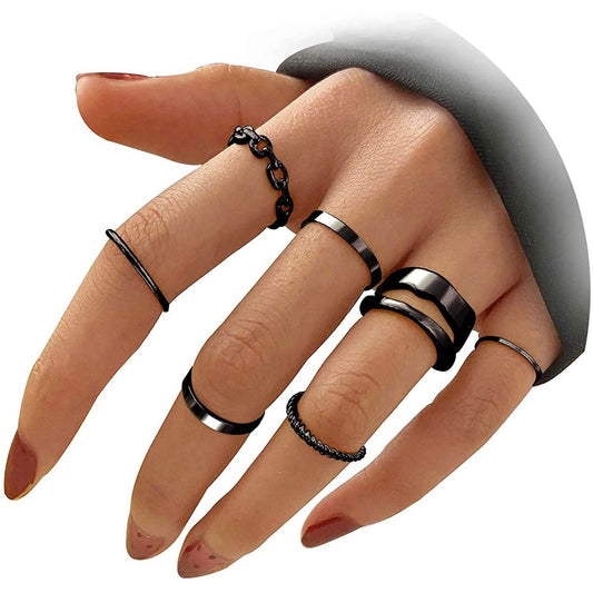 7-Piece: Women's Gold Knuckle Ring Set DailySale