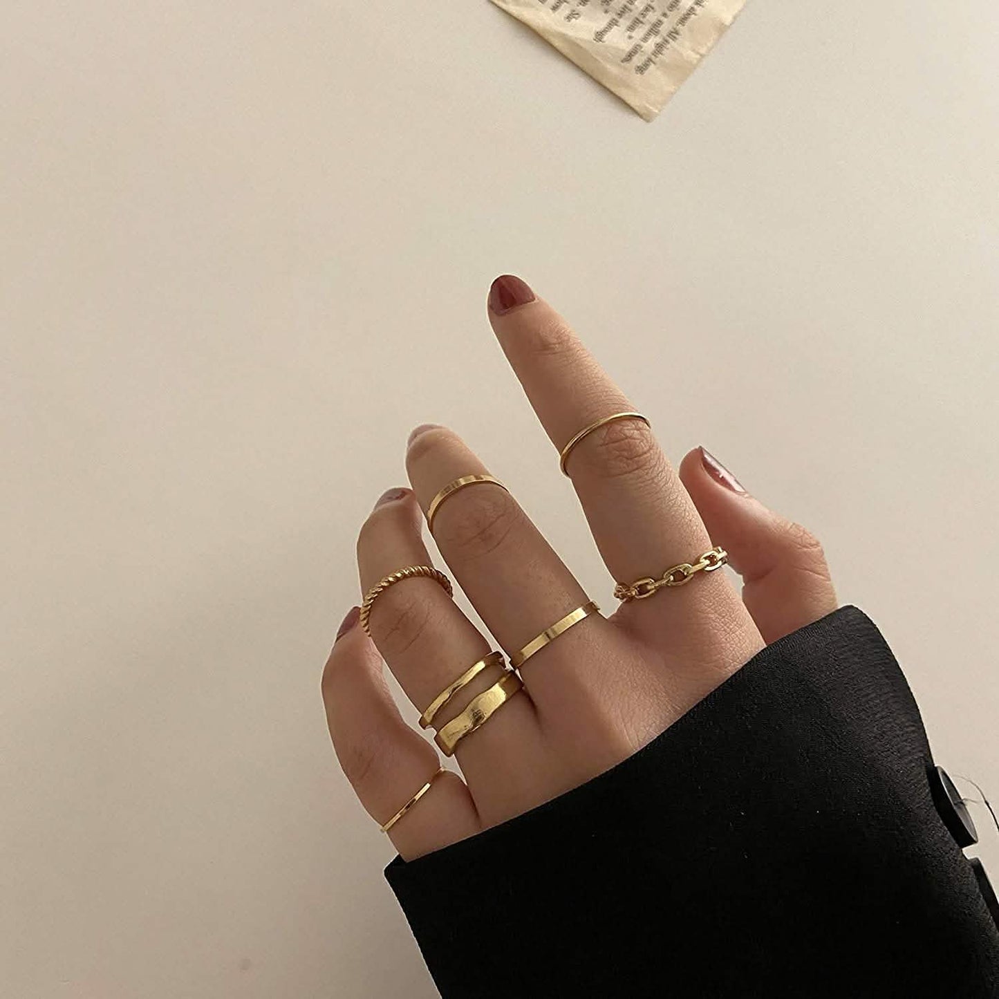 7-Piece: Women's Gold Knuckle Ring Set DailySale