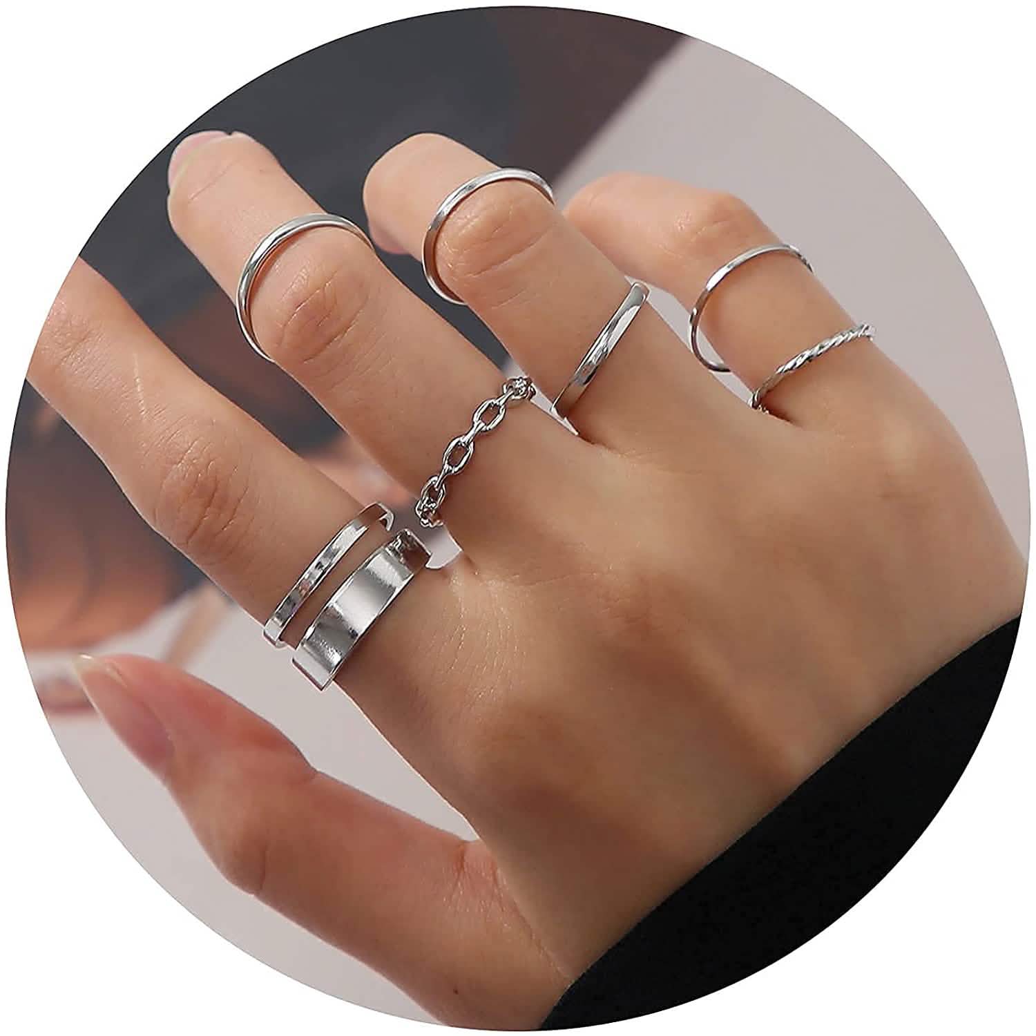 7-Piece: Women's Gold Knuckle Ring Set DailySale