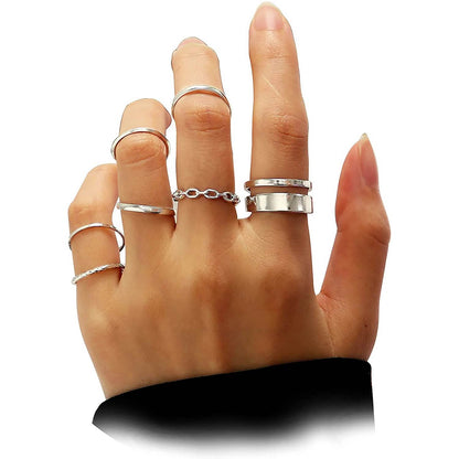 7-Piece: Women's Gold Knuckle Ring Set DailySale