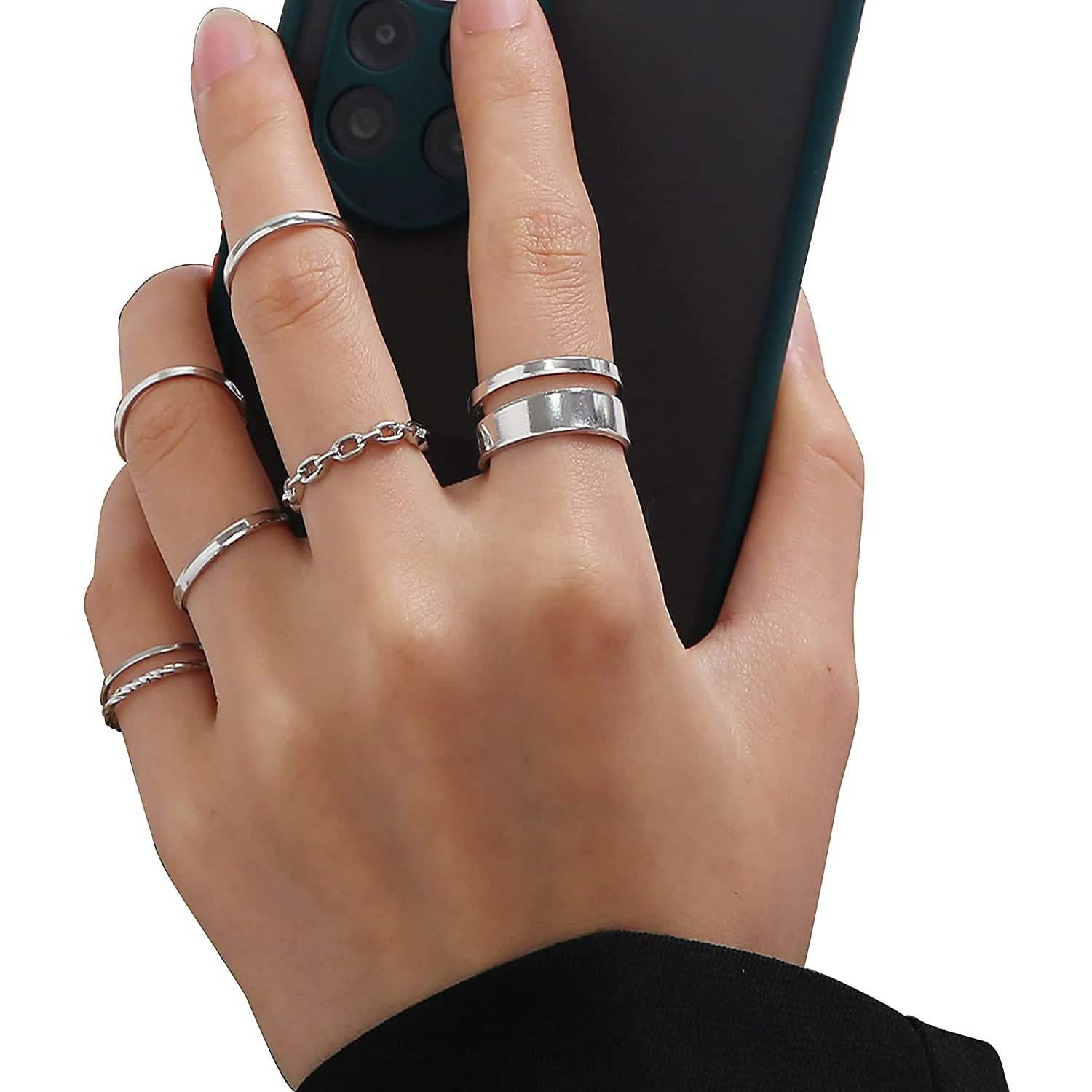 7-Piece: Women's Gold Knuckle Ring Set DailySale