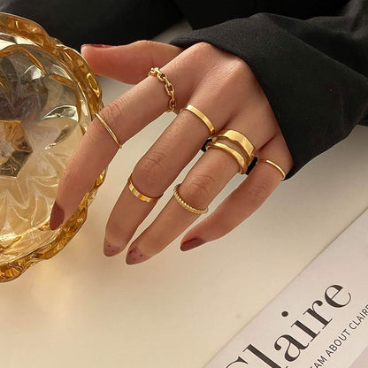 7-Piece: Women's Gold Knuckle Ring Set DailySale