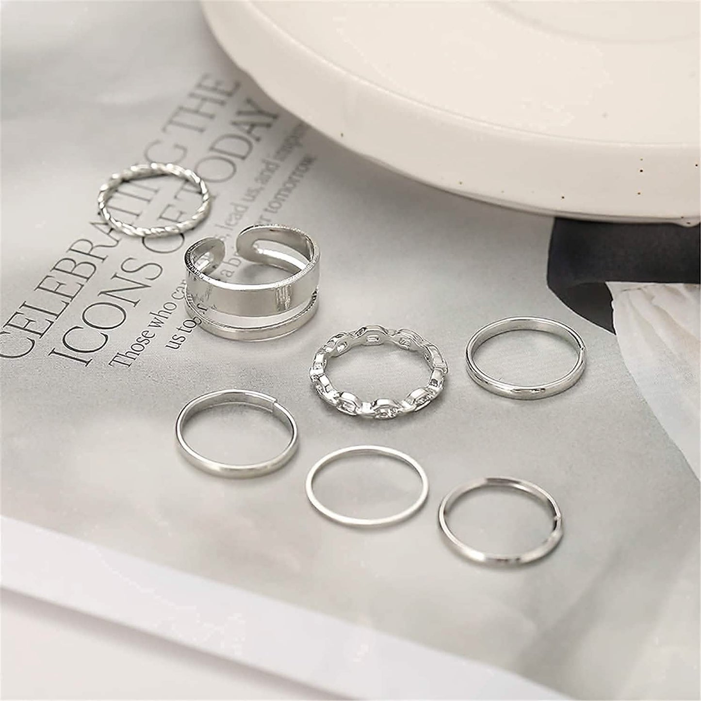 7-Piece: Women's Gold Knuckle Ring Set DailySale