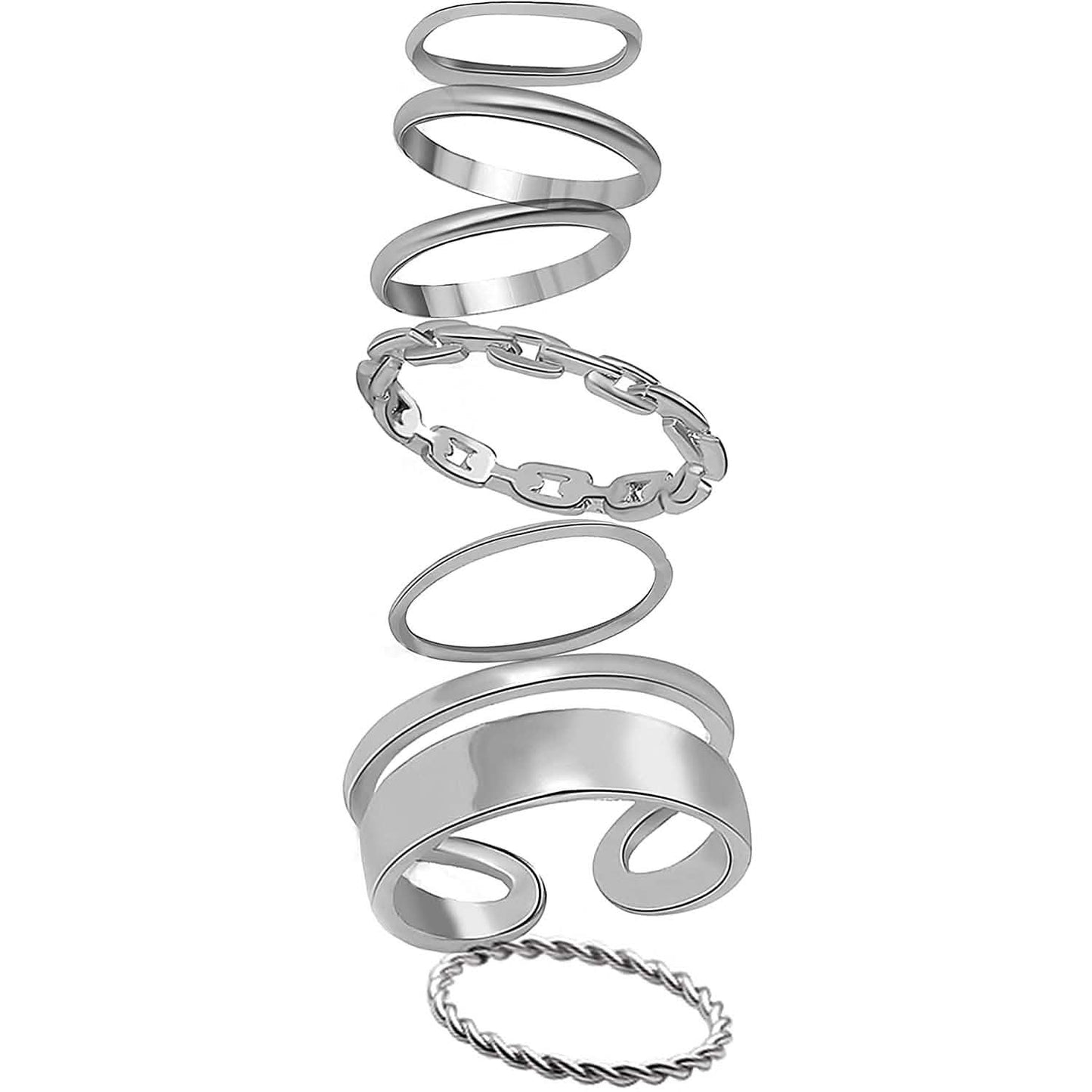 7-Piece: Women's Gold Knuckle Ring Set DailySale