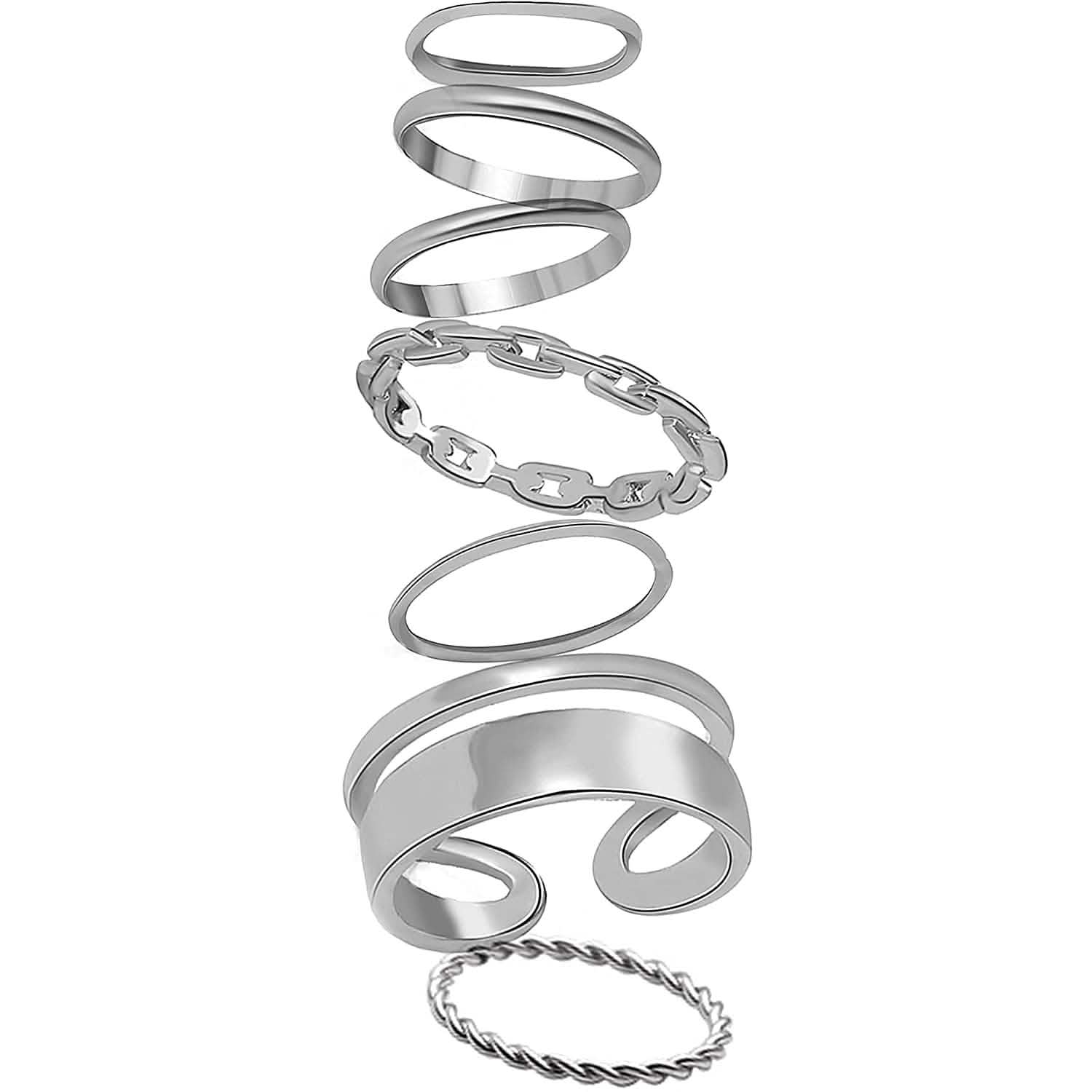 7-Piece: Women's Gold Knuckle Ring Set DailySale