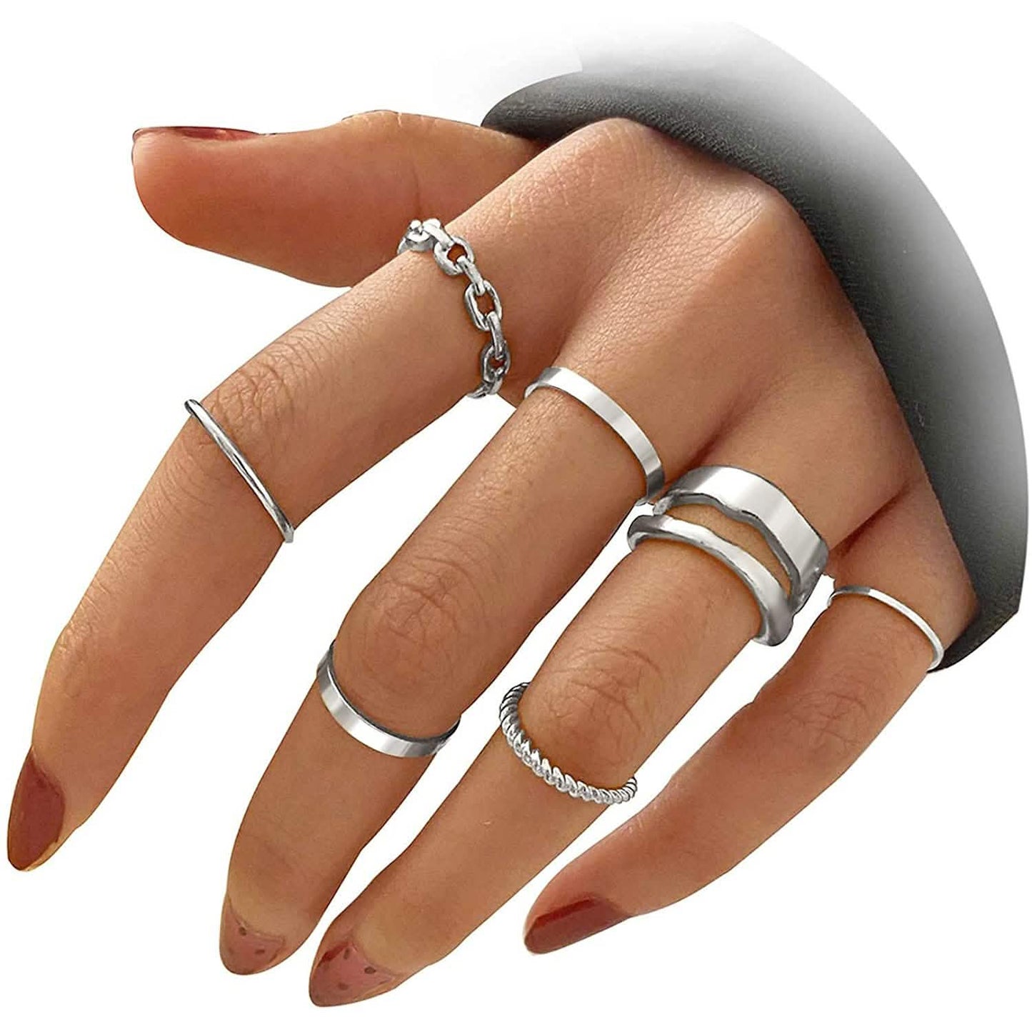 7-Piece: Women's Gold Knuckle Ring Set DailySale