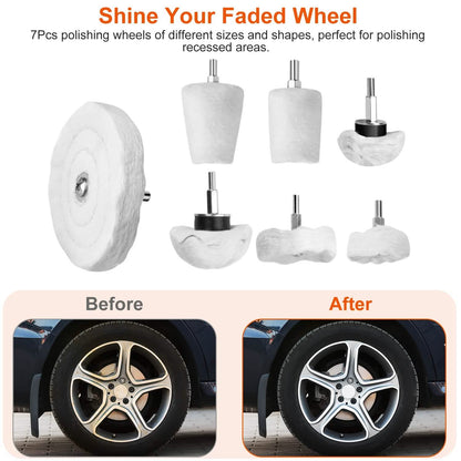 7-Pieces Set: Wheels Polishing Pads Car Buffing DailySale