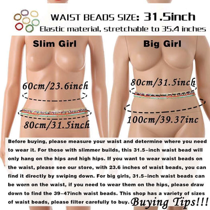 7-Pieces: Women Waist Bead Chain Belly Chain Beach Jewelry DailySale