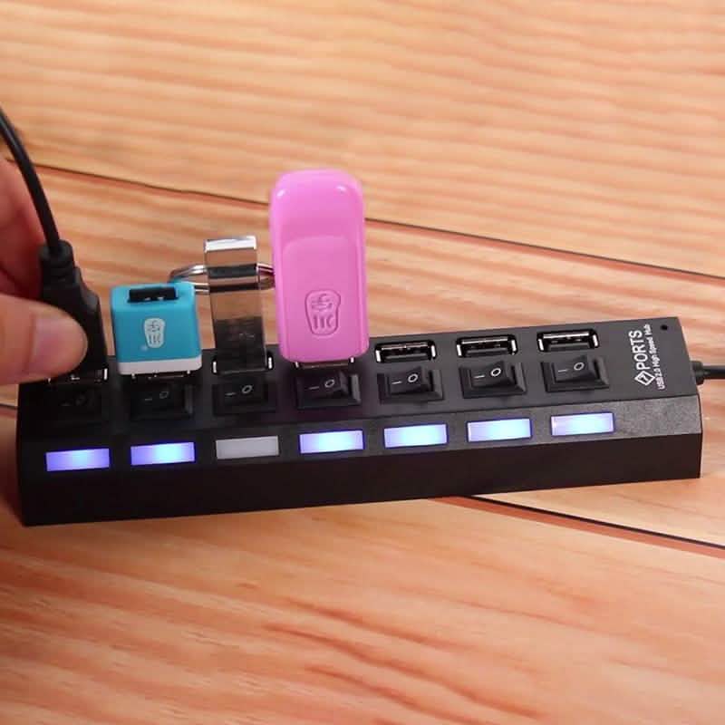 7 Port USB 2.0 Hub High Speed Multiport DailySale