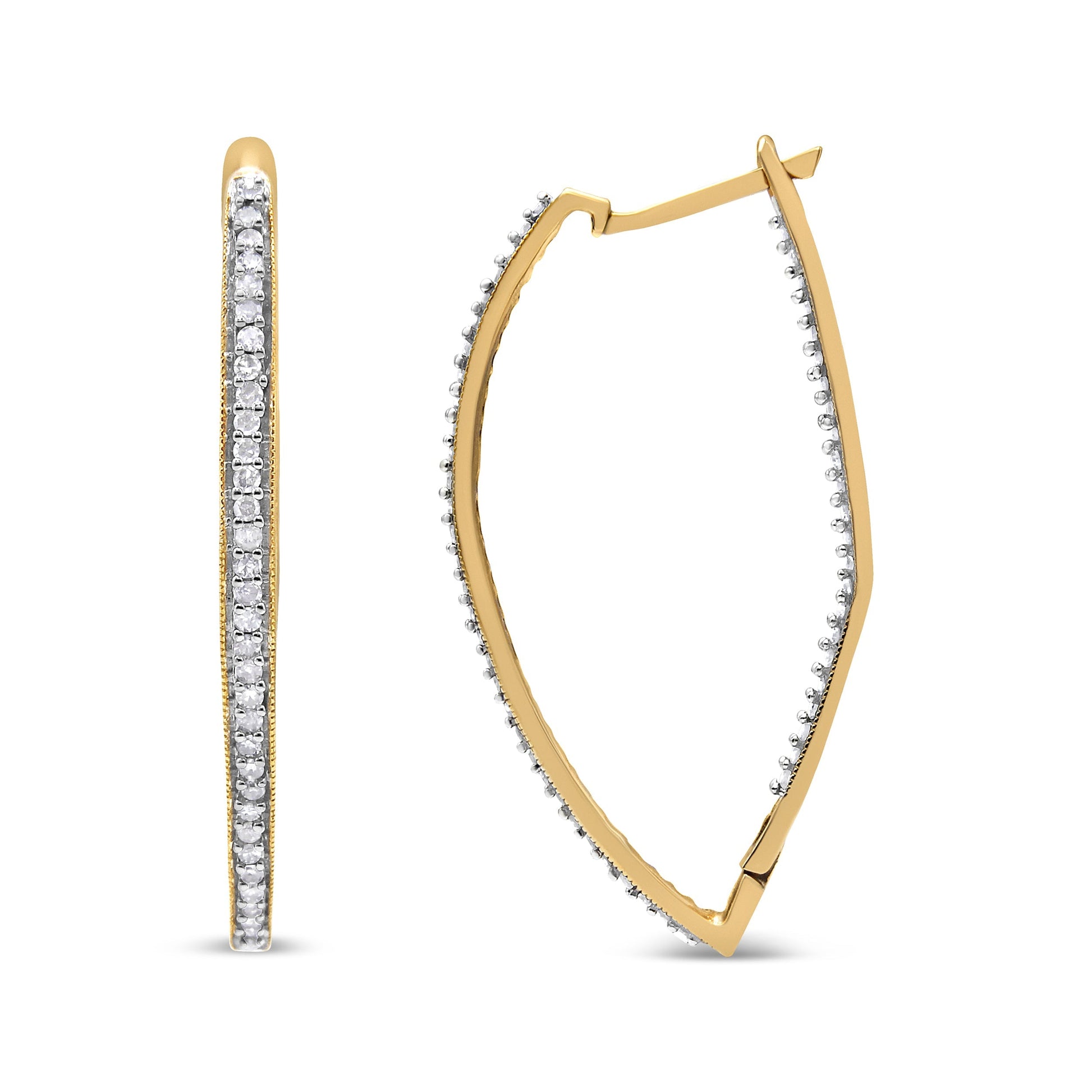 10k Yellow Gold Round Cut Diamond Earrings (1 cttw, I-J Color, I2-I3 Clarity) Bids.com