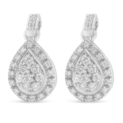 10k White Gold Round Cut Diamond Earrings (0.75 cttw, H-I Color, I1-I2 Clarity) Bids.com