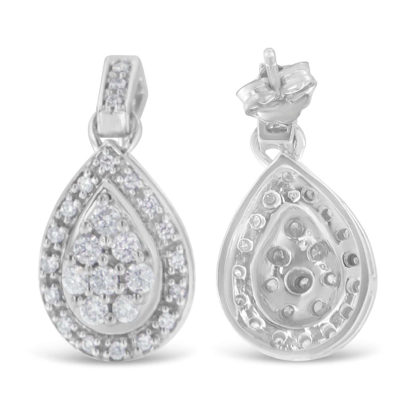 10k White Gold Round Cut Diamond Earrings (0.75 cttw, H-I Color, I1-I2 Clarity) Bids.com