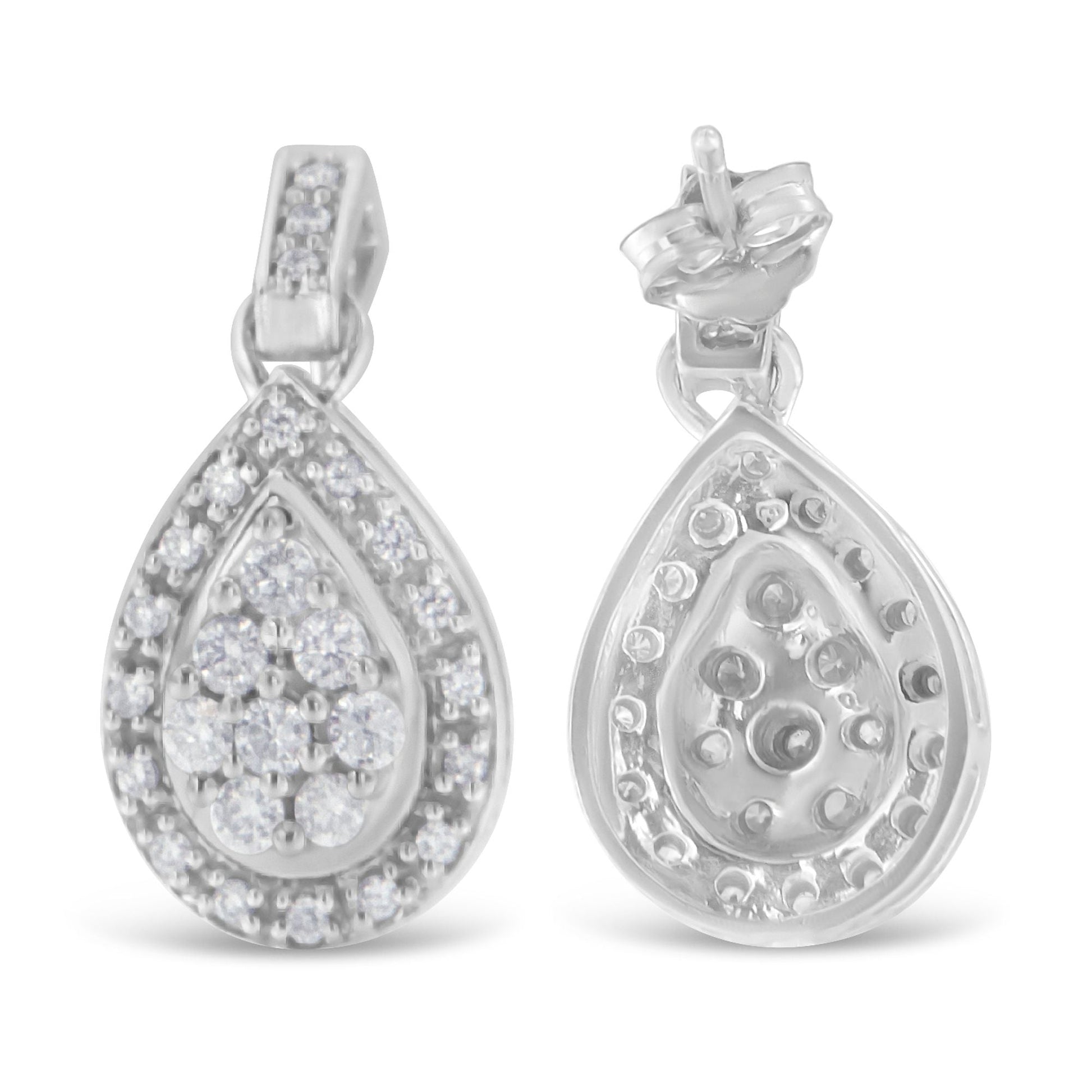 10k White Gold Round Cut Diamond Earrings (0.75 cttw, H-I Color, I1-I2 Clarity) Bids.com