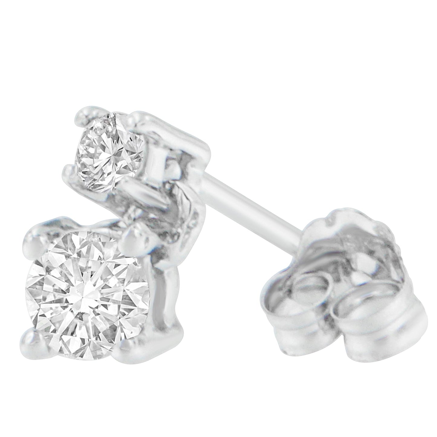 14K White Gold 1/2 cttw Round Cut Diamond Earrings (H-I, SI2-I1) Bids.com