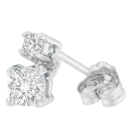 14K White Gold 1/2 cttw Round Cut Diamond Earrings (H-I, SI2-I1) Bids.com