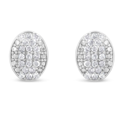 Sterling Silver Round Diamond Oval Cluster Earrings (1/2 cttw, I-J Color, I2-I3 Clarity) Bids.com