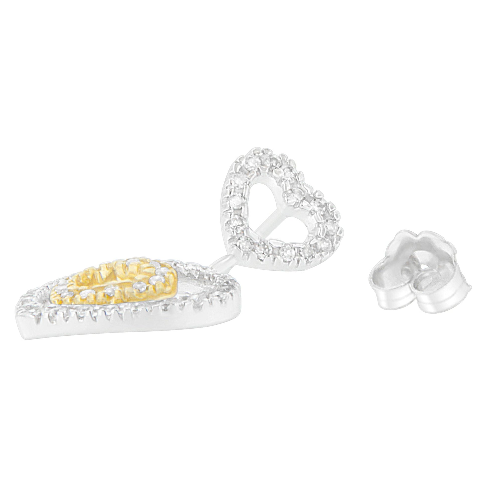 14K Two Toned 1/2 cttw Round Cut Diamond Earrings (H-I, SI1-SI2) Bids.com