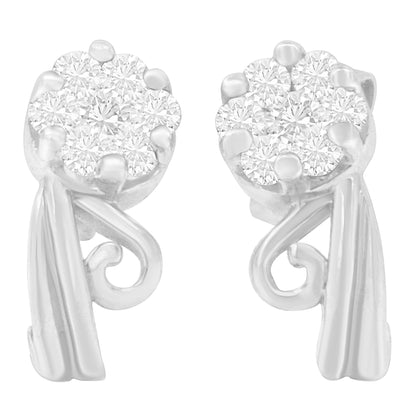 14K White Gold 1/2 cttw Round Cut Diamond Earrings (H-I, I1-I2) Bids.com
