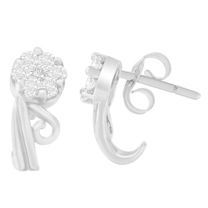 14K White Gold 1/2 cttw Round Cut Diamond Earrings (H-I, I1-I2) Bids.com