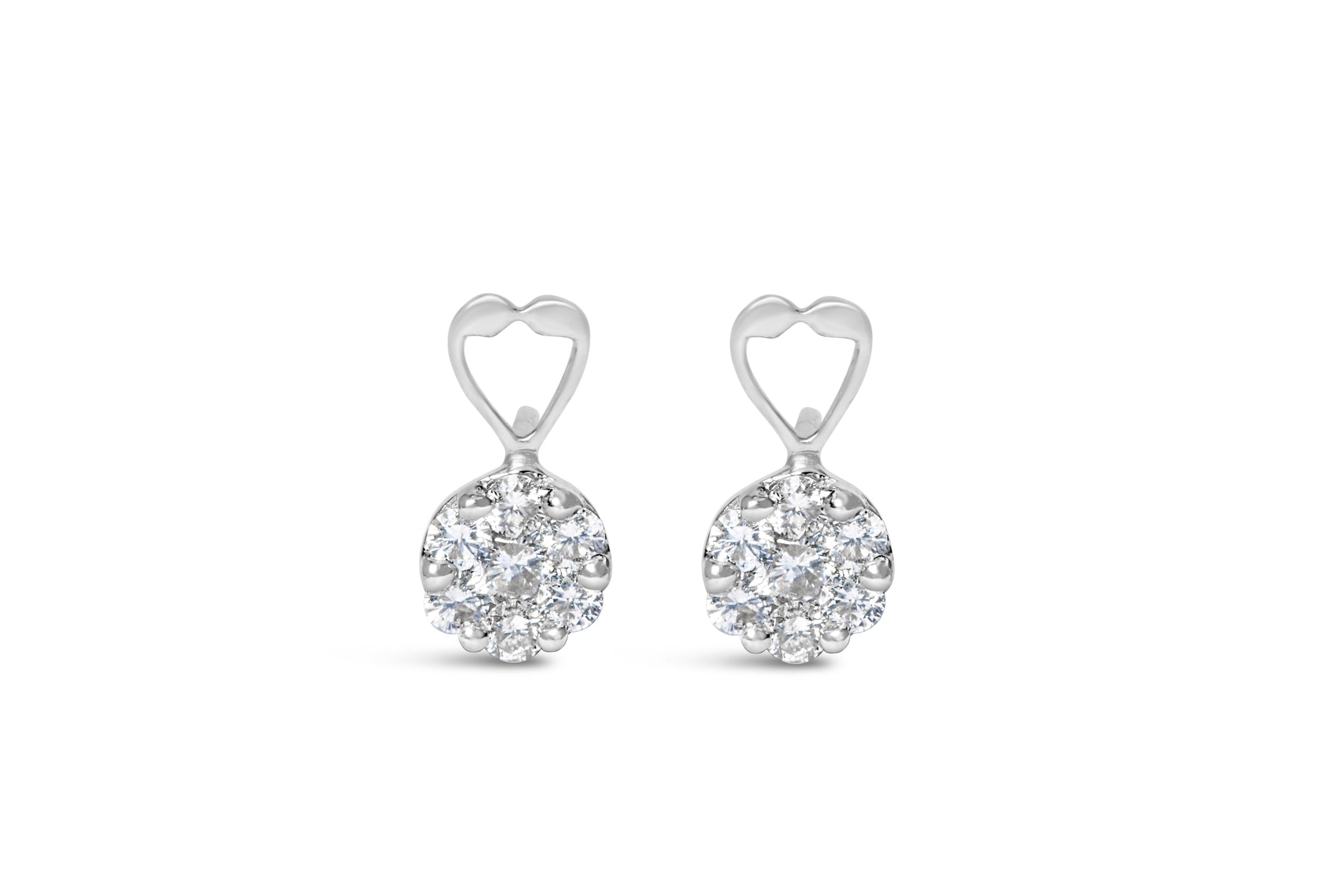 14K White Gold 1 1/4 cttw Round Cut Diamond Earrings (H-I, I1-I2) Bids.com