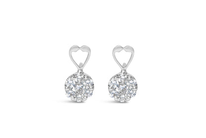 14K White Gold 1 1/4 cttw Round Cut Diamond Earrings (H-I, I1-I2) Bids.com