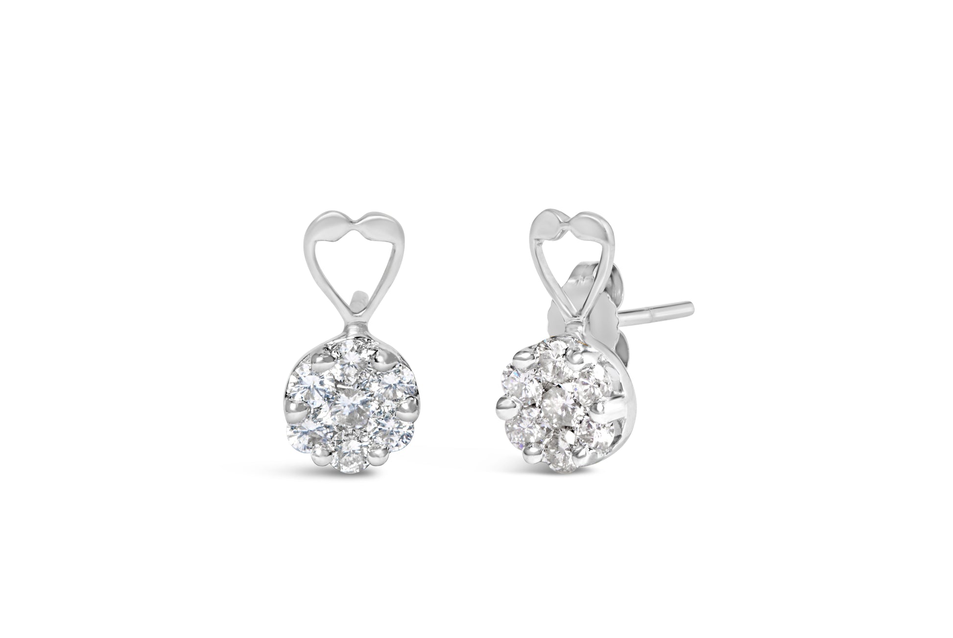 14K White Gold 1 1/4 cttw Round Cut Diamond Earrings (H-I, I1-I2) Bids.com