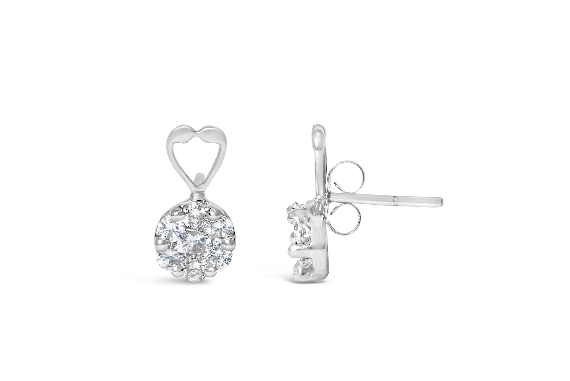 14K White Gold 1 1/4 cttw Round Cut Diamond Earrings (H-I, I1-I2) Bids.com