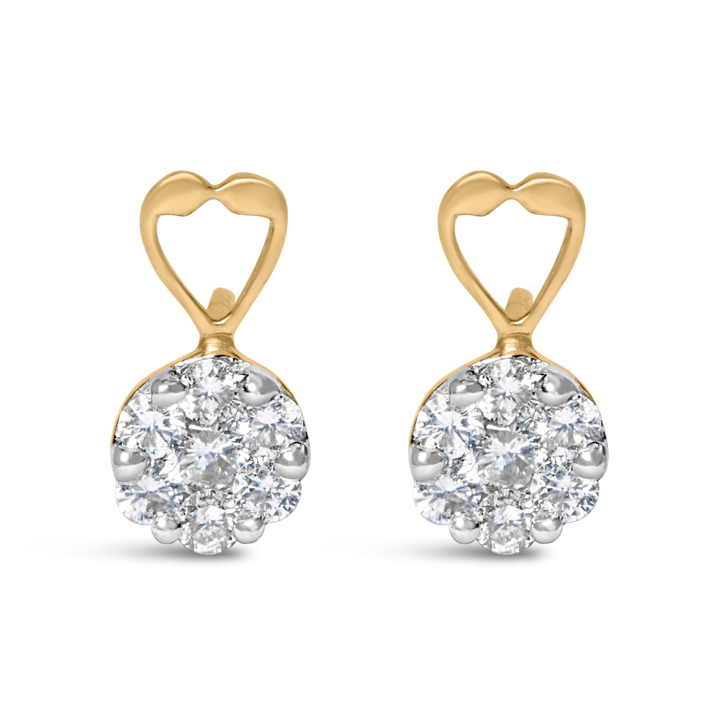 14K Yellow Gold 1ct. TDW Round-cut Diamond Earrings (I-J,SI2-I1) Bids.com