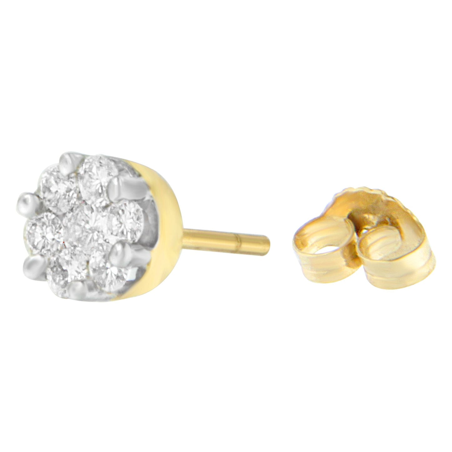 14K Yellow Gold 3/4 cttw Round Cut Diamond Stud Earring (I-J, SI2-I1) Bids.com